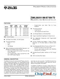 Datasheet Z86L8808PSC manufacturer Zilog