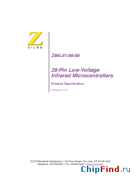 Datasheet Z86L98 manufacturer Zilog