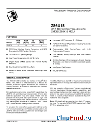 Datasheet Z86U18 manufacturer Zilog