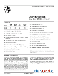 Datasheet Z89135 manufacturer Zilog