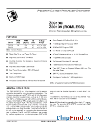 Datasheet Z89139 manufacturer Zilog