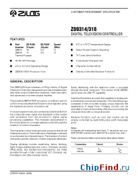 Datasheet Z89314 manufacturer Zilog