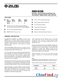 Datasheet Z89319 manufacturer Zilog