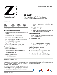 Datasheet Z8E00010HEC производства Zilog