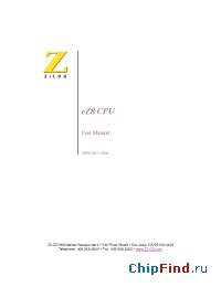 Datasheet Z8F011A производства Zilog