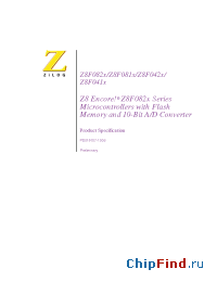 Datasheet Z8F0412PJ020EC manufacturer Zilog