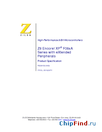 Datasheet Z8F081APH020SC manufacturer Zilog
