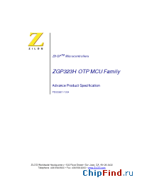 Datasheet ZGP323HAH2016C manufacturer Zilog