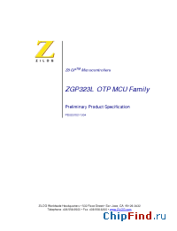 Datasheet ZGP323LAH2804C manufacturer Zilog