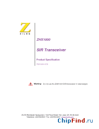 Datasheet ZHX1000MV115THTR manufacturer Zilog