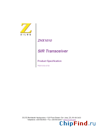 Datasheet ZHX1010MV115TH manufacturer Zilog