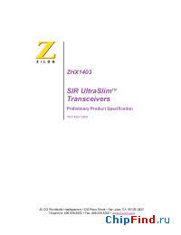 Datasheet ZHX1403 manufacturer Zilog
