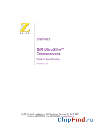 Datasheet ZHX1423TA115THTR manufacturer Zilog