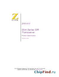 Datasheet ZHX1810MV115TH manufacturer Zilog