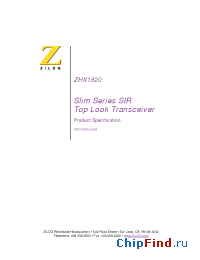 Datasheet ZHX1820 manufacturer Zilog