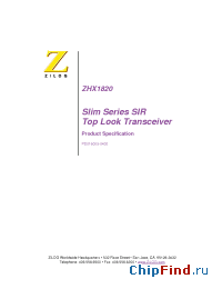Datasheet ZHX1820TV115THTR manufacturer Zilog