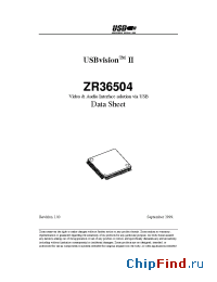 Datasheet ZR36504 manufacturer Zoran